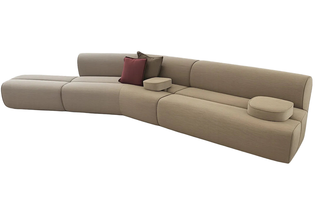 The Stallon Sofa - Modern Sculptural Sofa with Removable Arms & Deep Seating Comfort