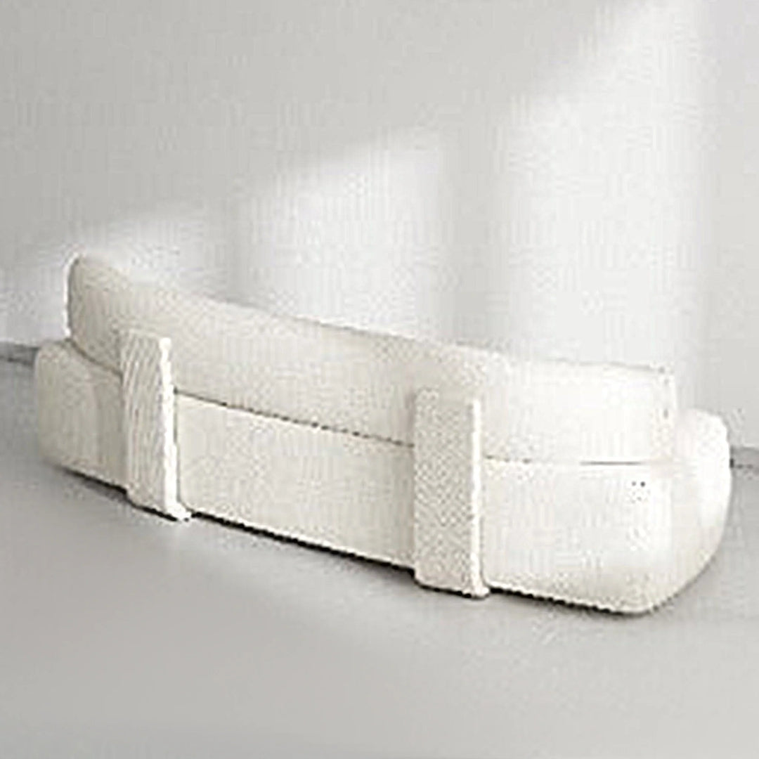 Polar color sofa blending seamlessly into minimalist living room designs with its clean aesthetic.