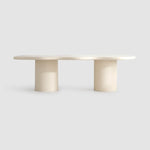 تحميل الصورة إلى عارض المعرض، Stylish 6 seater dining table with a curvy microplaster surface, ideal for creating a focal point in any room.