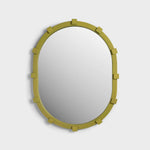 تحميل الصورة إلى عارض المعرض، Chunk Mirror Oval Green - Pine Wood Decorative Folk Style Wall Mirror