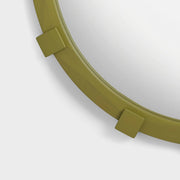 Chunk Mirror Oval Green - Pine Wood Decorative Folk Style Wall Mirror