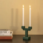 تحميل الصورة إلى عارض المعرض، Candle Holder Chunk Small Green - Aluminium Decorative Folk Style Candle Holder