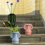 تحميل الصورة إلى عارض المعرض، Amfora Vase Blue – Stoneware Decorative Vase with Classic Greek Inspired Design