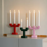 تحميل الصورة إلى عارض المعرض، Candle Holder Chunk Large Red - Aluminium Decorative Folk Style Candle Holder