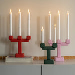 تحميل الصورة إلى عارض المعرض، Candle Holder Chunk Small Green - Aluminium Decorative Folk Style Candle Holder
