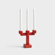 Candle Holder Chunk Large Red - Aluminium Decorative Folk Style Candle Holder