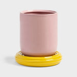تحميل الصورة إلى عارض المعرض، Planter Churros Pink – Stoneware Decorative Planter with Colorful Design