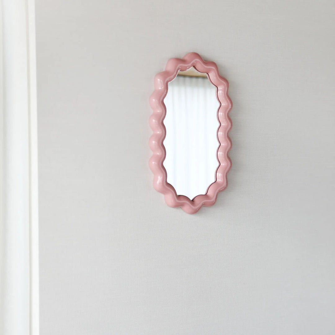 Mirror Zigzag Blush Pink - Decorative Polyresin Wall Mirror