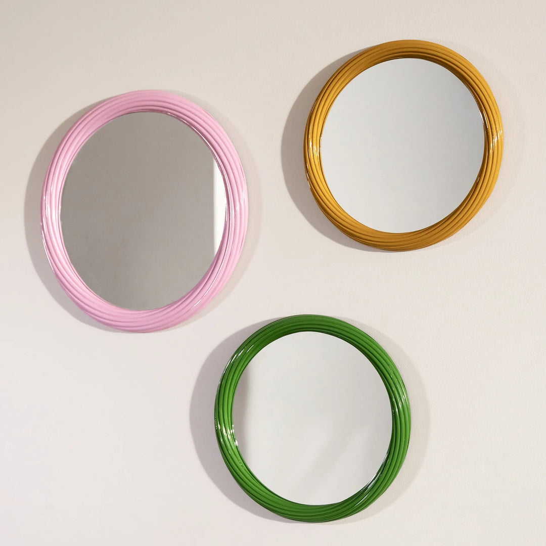 Mirror Churros Ocher Brown - Decorative Polyresin Wall Mirror