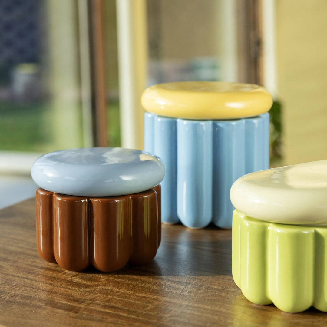 Charlo Jar Pear Green - Dolomite Kitchen Storage Jar with Silicone Seal