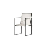 تحميل الصورة إلى عارض المعرض، The Joelle dining chair with sleek iron legs, perfect for contemporary dining spaces.