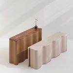 تحميل الصورة إلى عارض المعرض، The Kelly small TV unit styled in a cozy living room, combining functionality and elegance.
