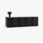 تحميل الصورة إلى عارض المعرض، The Kelly black TV unit, blending seamlessly into modern interior decor with a bold look.