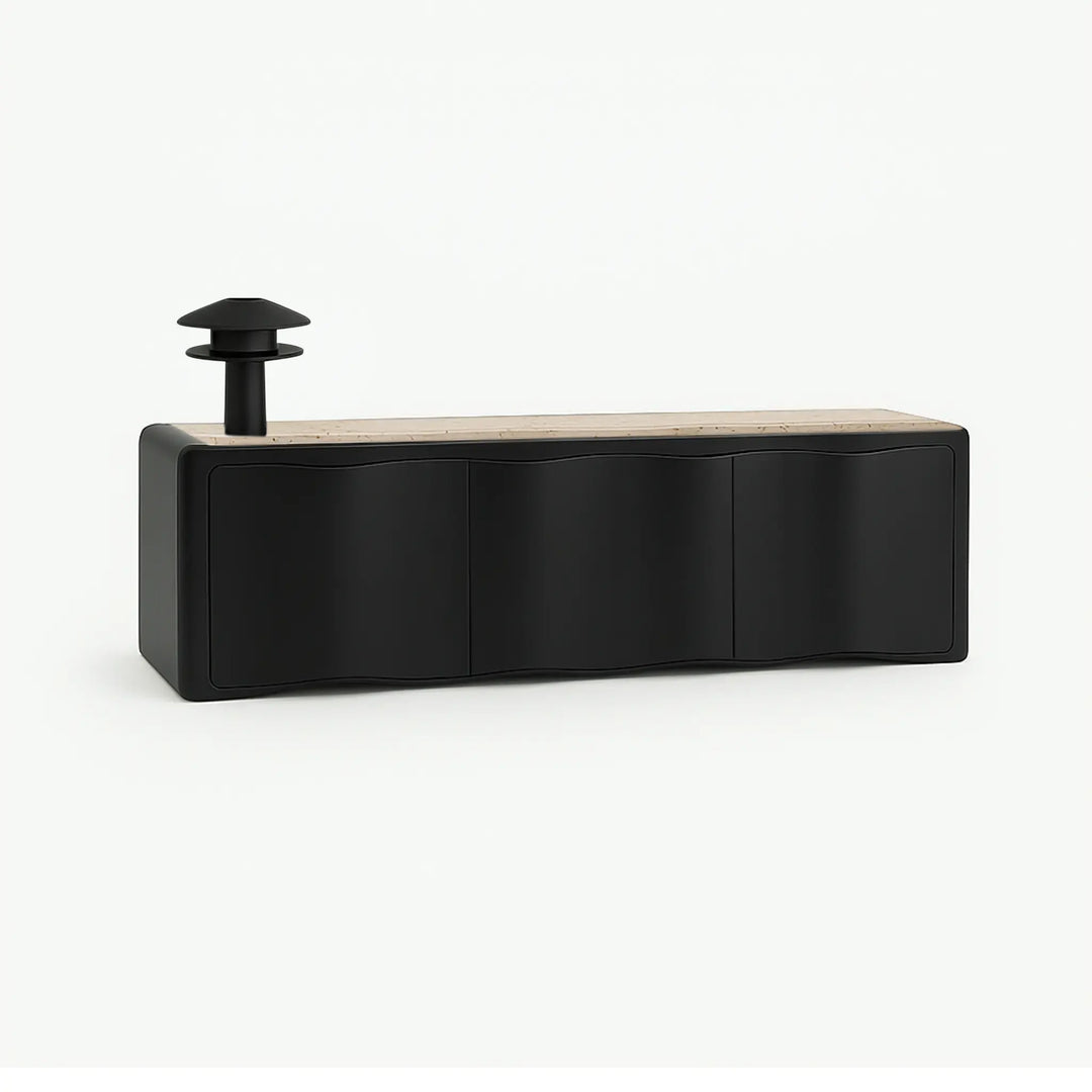 The Kelly black TV unit, blending seamlessly into modern interior decor with a bold look.