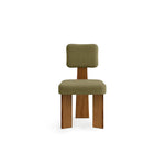 تحميل الصورة إلى عارض المعرض، The Lena dining chair with wooden legs, showcasing a sleek and minimalist design.