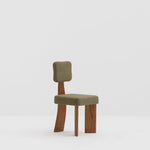 تحميل الصورة إلى عارض المعرض، The Lena dining chair styled in a rustic setting, showcasing its timeless wooden leg design.