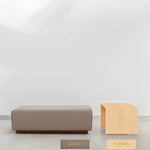 تحميل الصورة إلى عارض المعرض، Italian ottoman and Sebastian Coffee Table in modern heaver fabric design and honey coler coffe table.
