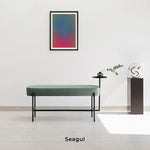 تحميل الصورة إلى عارض المعرض، The Danielle Bench in seagull green fabric.