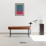 تحميل الصورة إلى عارض المعرض، The Danielle Bench in sienna brown fabric.