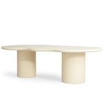 تحميل الصورة إلى عارض المعرض، Elegant 6 seater dining table with a curvy design, featuring a durable microplaster surface.